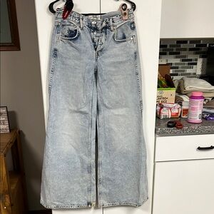 We the free Women's Light Blue Wide-Leg Jeans